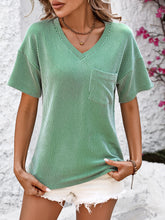 Load image into Gallery viewer, V-Neck Dropped Shoulder T-Shirt