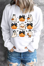 Load image into Gallery viewer, Pumpkin & Ghost Round Neck Long Sleeve Sweatshirt