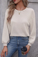 Load image into Gallery viewer, Striped Round Neck Long Sleeve Top