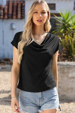 Load image into Gallery viewer, Cowl Neck Short Sleeve T-Shirt