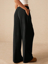 Load image into Gallery viewer, Ribbed Drawstring Wide Leg Pants
