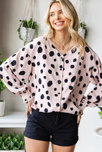 Load image into Gallery viewer, Printed Button Up Flounce Sleeve Shirt