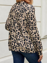 Load image into Gallery viewer, Full Size Leopard Collared Neck Zip Up Jacket