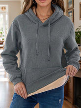 Load image into Gallery viewer, Drawstring Long Sleeve Hoodie with Kangaroo Pocket