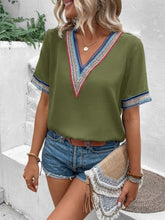 Load image into Gallery viewer, Full Size V-Neck Short Sleeve Blouse