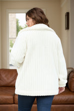 Load image into Gallery viewer, Plus Size Collared Neck Button Down Fuzzy Outerwear