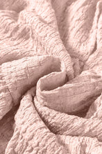 Load image into Gallery viewer, Textured Tie Neck Three-Quarter Sleeve Blouse