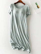 Load image into Gallery viewer, Striped Round Neck Short Sleeve Dress