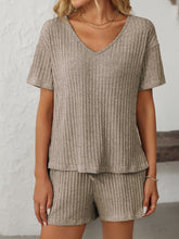 Load image into Gallery viewer, Mandy V-Neck Short Sleeve Top and Shorts Set