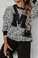 Load image into Gallery viewer, Letter M Leopard Round Neck Top and Pants Set