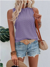 Load image into Gallery viewer, Eyelet Round Neck Tank