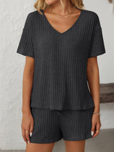 Load image into Gallery viewer, Mandy V-Neck Short Sleeve Top and Shorts Set