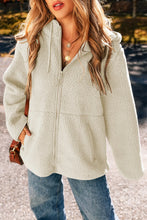 Load image into Gallery viewer, Drawstring Zip Up Long Sleeve Hooded Jacket