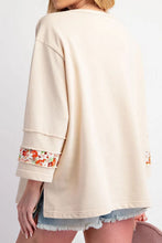 Load image into Gallery viewer, Exposed Seam Slit Floral Round Neck Blouse
