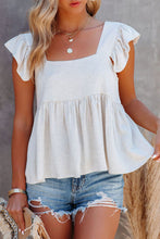 Load image into Gallery viewer, Full Size Ruffled Square Neck Cap Sleeve Blouse
