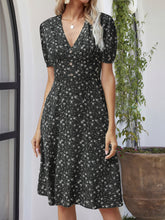 Load image into Gallery viewer, Printed V-Neck Short Sleeve Dress