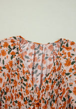 Load image into Gallery viewer, Smocked Printed V-Neck Long Sleeve Dress