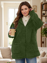 Load image into Gallery viewer, Plus Size Zip Up Long Sleeve Hooded Outerwear