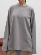 Load image into Gallery viewer, Round Neck Dropped Shoulder Long Sleeve T-Shirt