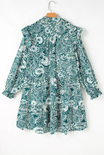 Load image into Gallery viewer, Plus Size Ruffled Printed Flounce Sleeve Dress