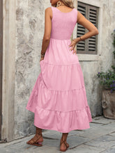 Load image into Gallery viewer, Smocked Scoop Neck Sleeveless Tank Dress