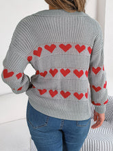 Load image into Gallery viewer, Heart Johnny Collar Long Sleeve Sweater
