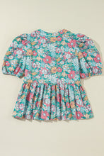 Load image into Gallery viewer, Printed Notched Short Sleeve Blouse
