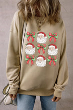 Load image into Gallery viewer, Santa Graphic Round Neck Long Sleeve Sweatshirt