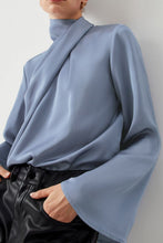 Load image into Gallery viewer, Cutout Turtleneck Long Sleeve Blouse