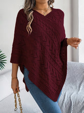 Load image into Gallery viewer, Cable-Knit Openwork Three-Quarter Sleeve Sweater