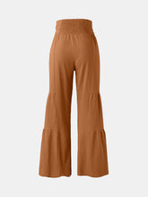 Load image into Gallery viewer, Tied Ruched Wide Leg Pants