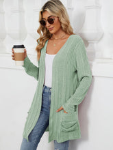 Load image into Gallery viewer, Pocketed Open Front Long Sleeve Cardigan