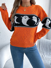 Load image into Gallery viewer, Ghost Round Neck Long Sleeve Sweater
