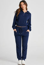 Load image into Gallery viewer, Drawstring Half Zip Hoodie and Joggers Active Set