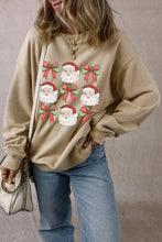 Load image into Gallery viewer, Santa Graphic Round Neck Long Sleeve Sweatshirt