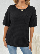 Load image into Gallery viewer, Round Neck Half Sleeve Knit Top