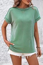 Load image into Gallery viewer, Striped Round Neck Short Sleeve T-Shirt