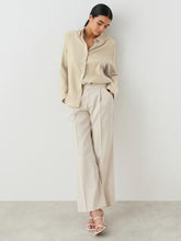 Load image into Gallery viewer, Textured Collared Neck Long Sleeve Shirt