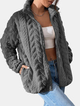 Load image into Gallery viewer, Fuzzy Zip Up Long Sleeve Jacket