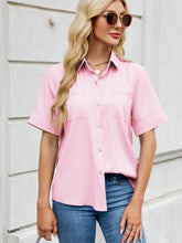 Load image into Gallery viewer, Collared Neck Short Sleeve Shirt