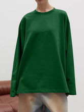Load image into Gallery viewer, Round Neck Dropped Shoulder Long Sleeve T-Shirt