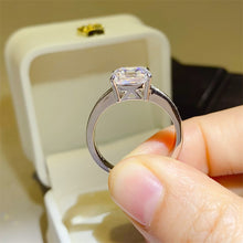 Load image into Gallery viewer, 3 Carat Moissanite 925 Sterling Silver Square Shape Ring