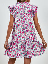 Load image into Gallery viewer, Tied Floral Cap Sleeve Mini Dress