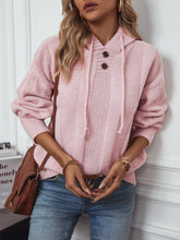 Load image into Gallery viewer, Drawstring Long Sleeve Hooded Sweater