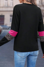Load image into Gallery viewer, Leopard Round Neck Long Sleeve Blouse