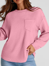 Load image into Gallery viewer, Full Size Texture Round Neck Long Sleeve Sweatshirt