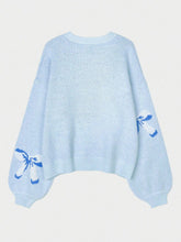 Load image into Gallery viewer, Bow Round Neck Long Sleeve Sweater