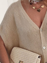 Load image into Gallery viewer, V-Neck Button Up Short Sleeve Cardigan