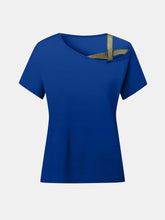 Load image into Gallery viewer, Asymmetrical Neck Short Sleeve T-Shirt