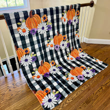 Load image into Gallery viewer, Blanket Halloween #37 - Plaid Pumpkin Floral - PREORDER ends 7/25